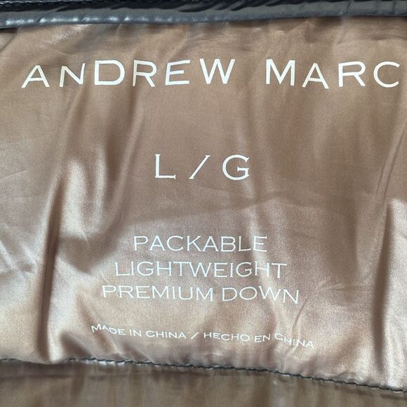 Andrew Marc Women's Premium Down Quilted Black Puffer Coat Lightweight Sz L - Picture 10 of 14